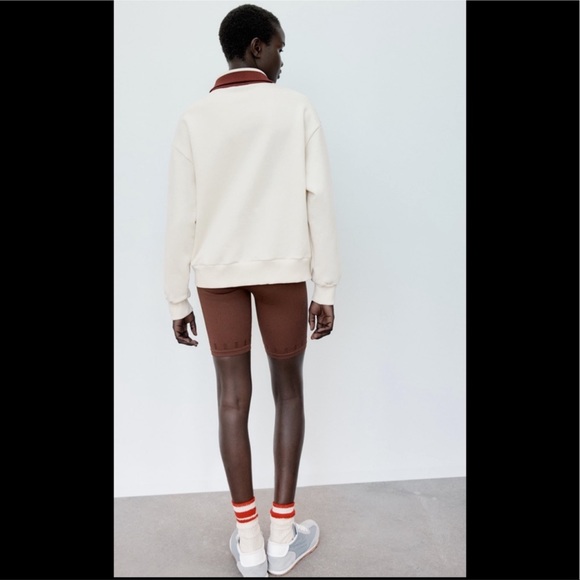 ZARA SWEATSHIRT WITH ZIPPERED HIGH COLLAR | SIZE: L | NWT - Picture 4 of 10